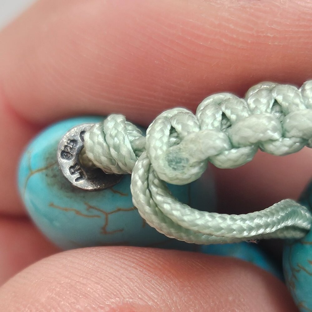 Lola Rose Sterling Silver 925 Turquoise Rock Bracelet Adjustable - Picture 2 of 3